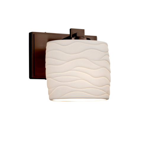 Sconces Single Glass by Justice Designs ( 102 | POR-8447-30-WAVE-DBRZ Limoges ) 