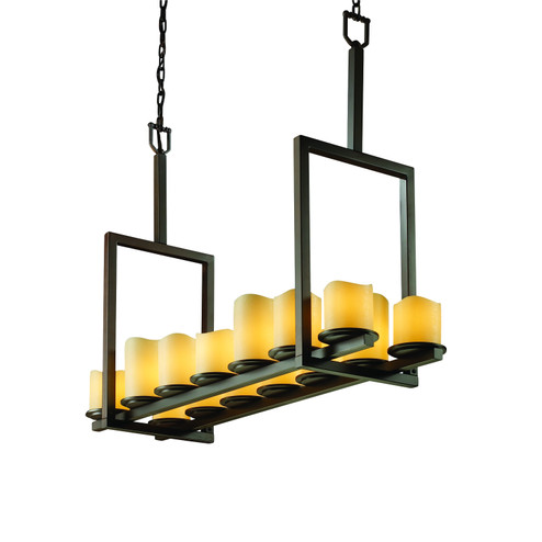 Linear/Island 4 Light + by Justice Designs ( 102 | CNDL-8764-14-AMBR-DBRZ CandleAria ) 