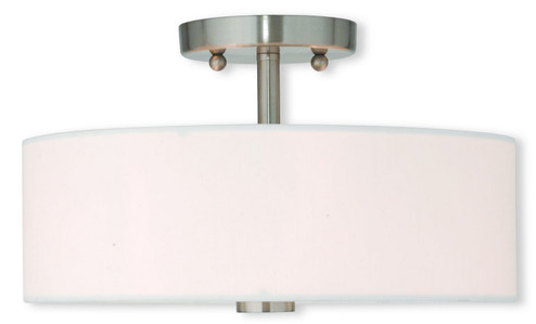 Semi-Flush Mts. Drum Shade by Livex Lighting ( 107 | 51053-91 Meridian ) 
