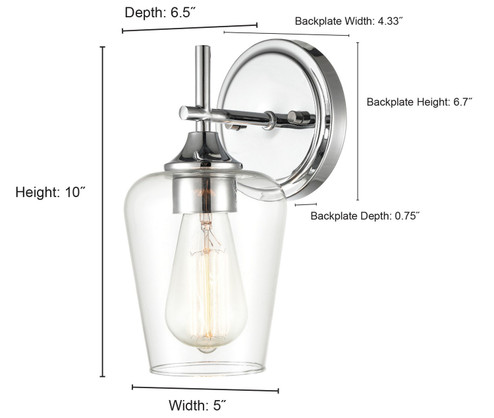 Sconces Single Glass by Millennium ( 59 | 9701-MB Ashford ) 
