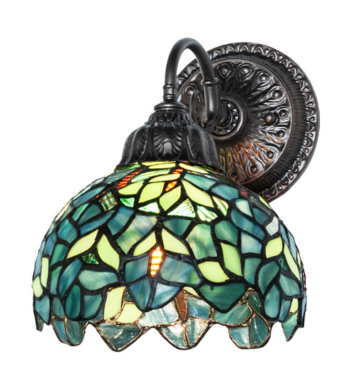 Sconces Single Glass by Meyda Tiffany ( 57 | 270800 Nightfall Wisteria ) 