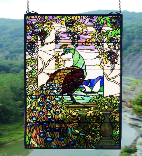 Home Accents Tiffany Windows/Wall Panels by Meyda Tiffany ( 57 | 50562 Tiffany Peacock Wisteria ) 