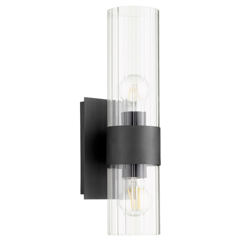 Sconces Single Glass by Quorum ( 19 | 5826-2-69 5827 Clear Fluted Wall Mounts ) 