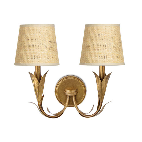 Sconces Double Candle by Regina Andrew ( 400 | 15-1219GLD-RAT River Reed ) 