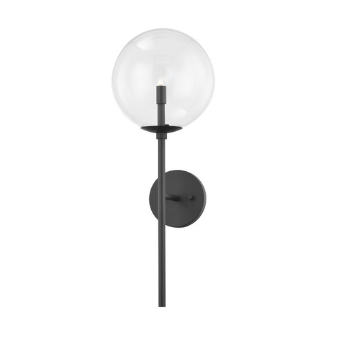 Sconces Single Glass by Troy Lighting ( 67 | B8201-SBK Madrid ) 