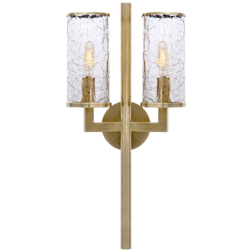 Sconces Double Glass by Visual Comfort Signature ( 268 | KW 2201AB-CRG Liaison )  Sconces Double Glass by Visual Comfort Signature ( 268 | KW 2201AB-CRG Liaison )