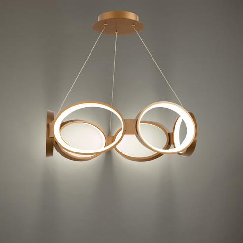 Mid. Chandeliers Glass Down by W.A.C. Lighting ( 34 | PD-21324-AB Solitaire ) 