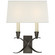 Sconces Double Candle by Visual Comfort Signature ( 268 | CHD 1190BZ-L Cross Bouillotte ) 