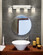Bathroom Fixtures Four Lights by Justice Designs ( 102 | GLA-8704-16-WHTW-CROM Veneto Luce ) 