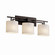 Bathroom Fixtures Three Lights by Justice Designs ( 102 | FSN-8703-30-OPAL-DBRZ Fusion ) 
