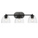 Bathroom Fixtures Three Lights by Golden ( 62 | 6958-3SF BLK-BLK-CLR Roxie ) 