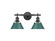 Bathroom Fixtures Two Lights by Golden ( 62 | 3306-BA2 BLK-GN Orwell ) 