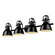 Bathroom Fixtures Four Lights by Golden ( 62 | 3602-BA4 BLK-BK Duncan ) 
