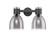 Bathroom Fixtures Two Lights by Innovations ( 405 | 464-2W-BK-G464D-7SM Downtown Urban ) 