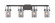 Bathroom Fixtures Four Lights by Innovations ( 405 | 423-4W-BK-G423-7SM Downtown Urban ) 