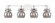 Bathroom Fixtures Four Lights by Innovations ( 405 | 423-4W-PC-G410-6SM Downtown Urban ) 