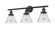 Bathroom Fixtures Three Lights by Innovations ( 405 | 205-BK-G44 Franklin Restoration ) 