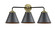 Bathroom Fixtures Three Lights by Innovations ( 405 | 284-3W-BAB-M13-BK-LED Nouveau ) 