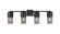 Bathroom Fixtures Four Lights by Innovations ( 405 | 428-4W-BK-G428-7SM Downtown Urban ) 