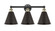 Bathroom Fixtures Three Lights by Innovations ( 405 | 616-3W-BAB-MBC-8-BK Edison ) 