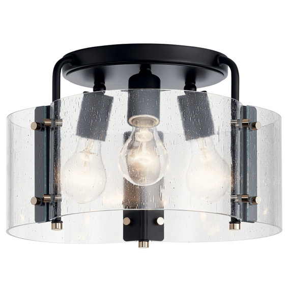 Semi-Flush Mts. Drum Shade by Kichler ( 12 | 42954BK Thoreau ) 