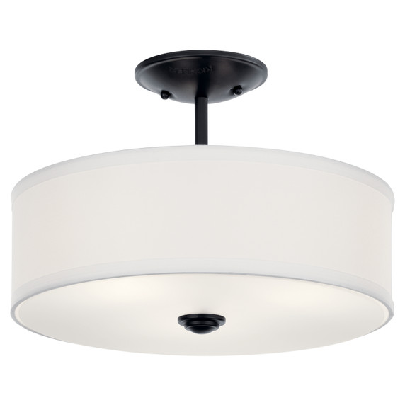 Semi-Flush Mts. Drum Shade by Kichler ( 12 | 43675BK Shailene ) 