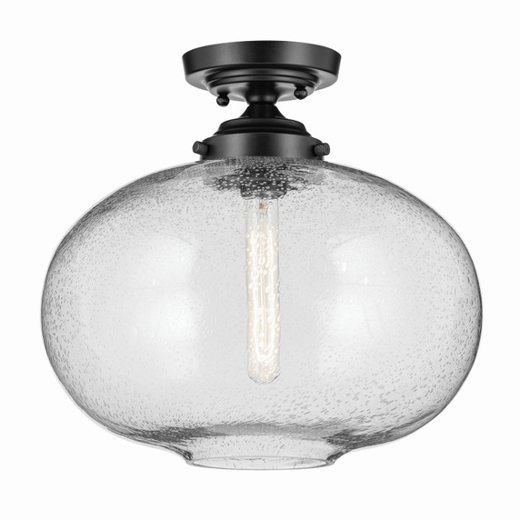 Semi-Flush Mts. Glass Down by Kichler ( 12 | 43913BK Avery ) 