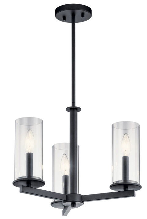Mini Chandeliers Glass Shade by Kichler ( 12 | 43997BK Crosby ) 
