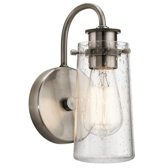 Sconces Single Glass by Kichler ( 12 | 45457CLP Braelyn ) 