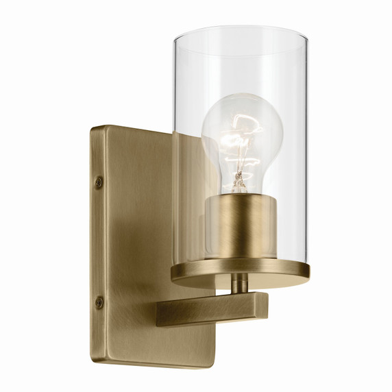 Sconces Single Glass by Kichler ( 12 | 45495NBRCLR Crosby ) 