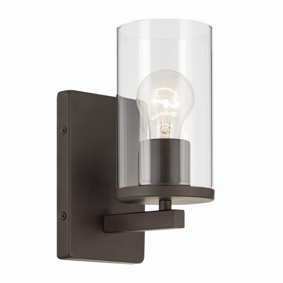 Sconces Single Glass by Kichler ( 12 | 45495OZCLR Crosby ) 