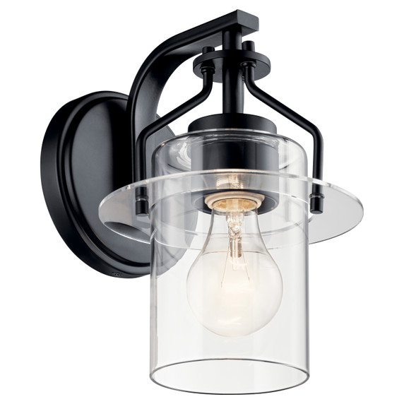 Sconces Single Glass by Kichler ( 12 | 55077BK Everett ) 