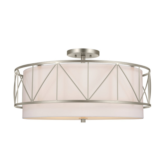 Semi-Flush Mts. Drum Shade by Kichler ( 12 | 52076SN Birkleigh ) 