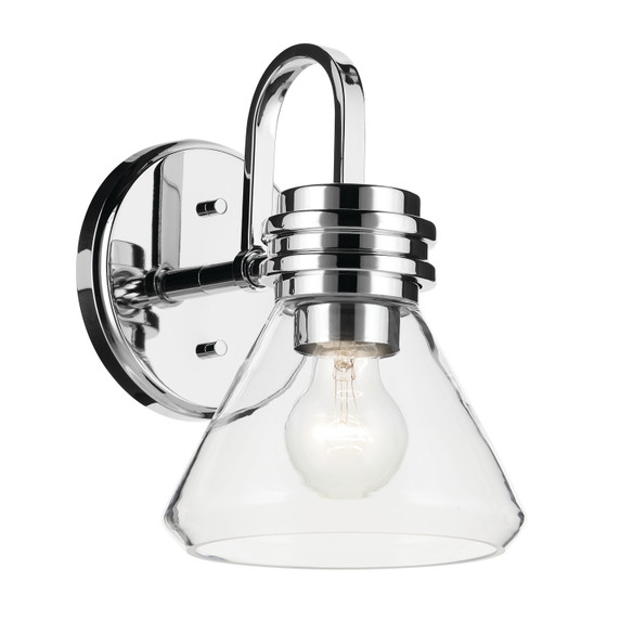Sconces Single Glass by Kichler ( 12 | 55153CHCLR Farum ) 