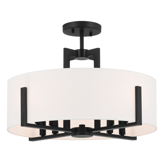 Semi-Flush Mts. Drum Shade by Kichler ( 12 | 52592BK Malen ) 