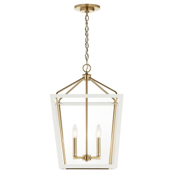 Foyer/Hall Lanterns Glass w/Frame by Kichler ( 12 | 52619CPZWH Delvin ) 