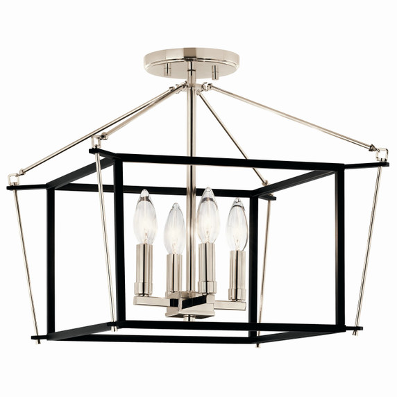 Semi-Flush Mts. Cage by Kichler ( 12 | 52633PN Eisley ) 