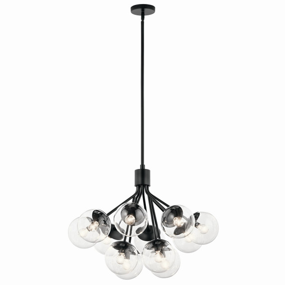 Mid. Chandeliers Glass Down by Kichler ( 12 | 52701BKCLR Silvarious ) 