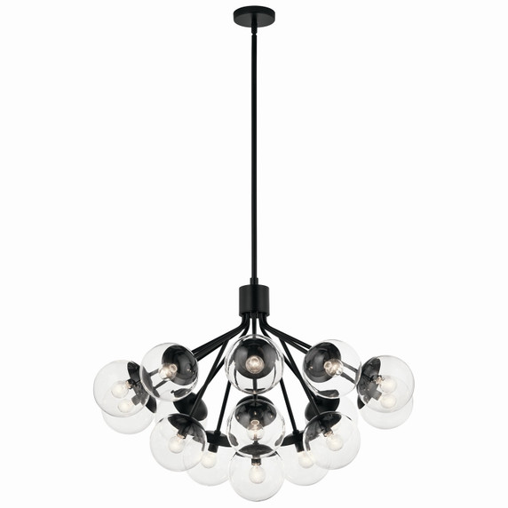Large Chandeliers Glass Shade by Kichler ( 12 | 52702BKCLR Silvarious ) 