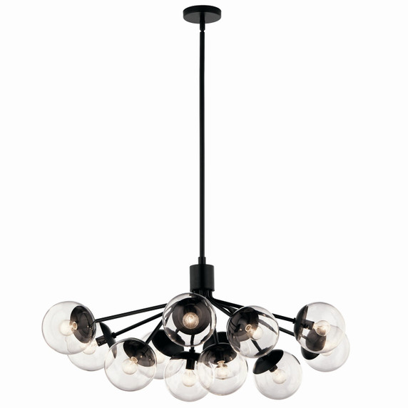 Large Chandeliers Glass Shade by Kichler ( 12 | 52703BKCLR Silvarious ) 