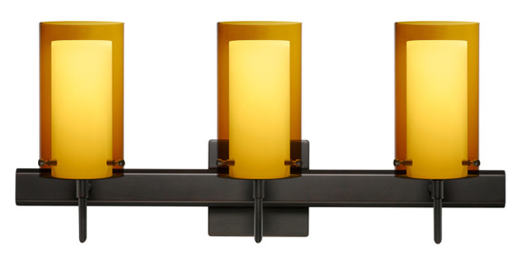 Bathroom Fixtures Three Lights by Besa ( 74 | 3SW-G44007-BR-SQ Pahu ) 