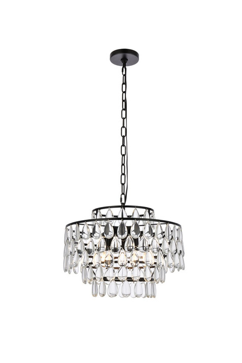 Mini Chandeliers Glass Shade by Elegant Lighting ( 173 | 1102D18BK Mila ) 