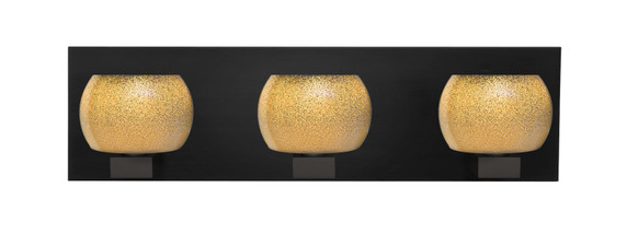 Bathroom Fixtures Three Lights by Besa ( 74 | 3WF-KENOGD-LED-BK Besa Keno Vanity ) 