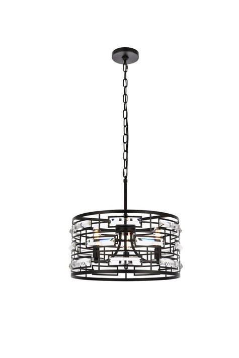 Pendants Drum Shade by Elegant Lighting ( 173 | 1108D16BK Kennedy ) 