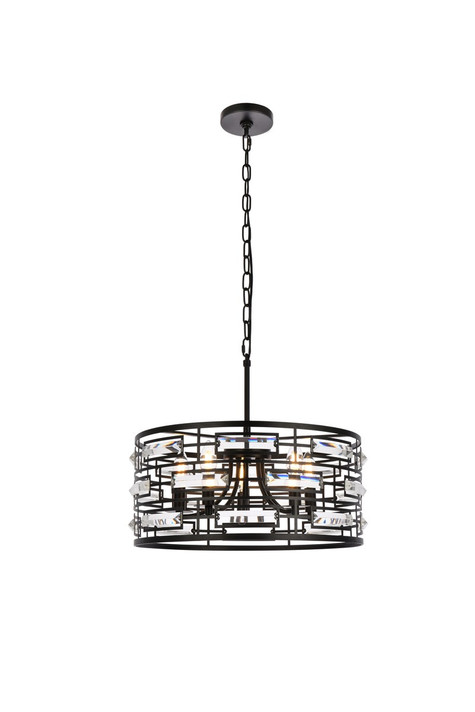Pendants Drum Shade by Elegant Lighting ( 173 | 1108D19BK Kennedy ) 
