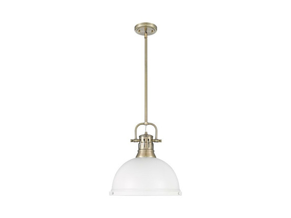 Pendants Metal Shade by Golden ( 62 | 3604-L AB-WHT Duncan ) 