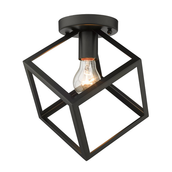Flush Mounts Cage Style by Golden ( 62 | 2086-FM BLK Cassio ) 