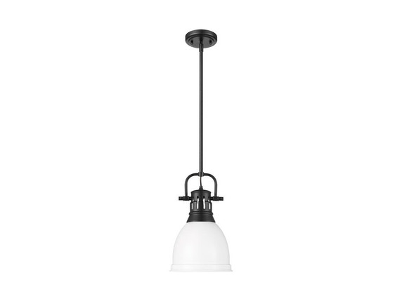Mini Pendants Metal Shade by Golden ( 62 | 3604-S BLK-WHT Duncan ) 