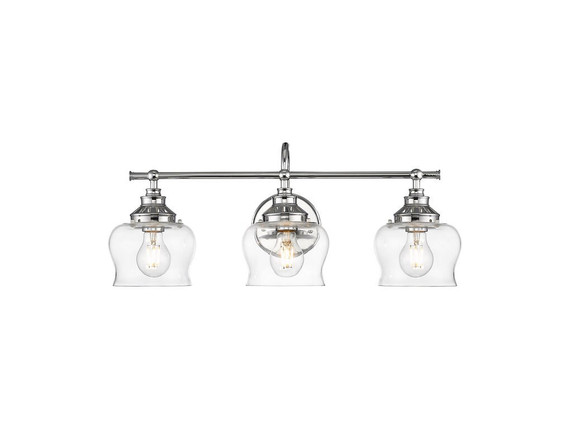 Bathroom Fixtures Three Lights by Golden ( 62 | 3610-BA3 CH-CLR Daphne ) 