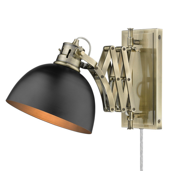 Lamps Wall by Golden ( 62 | 3824-A1W AB-BLK Hawthorn ) 